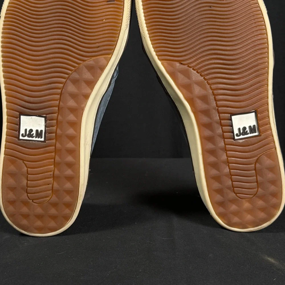 Johnston & Murphy Blue Woven Nubuck Slip On Sneakers 25-2529 Sheepskin Mens 10